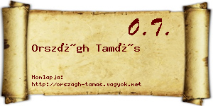 Országh Tamás névjegykártya
